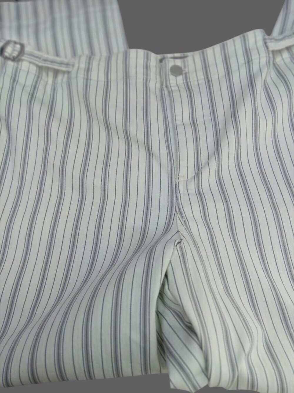 Talbots Womens Striped Capri Pants Size 14 Waist Tab Straight Ankle Jeans Hillsi - Picture 10 of 13